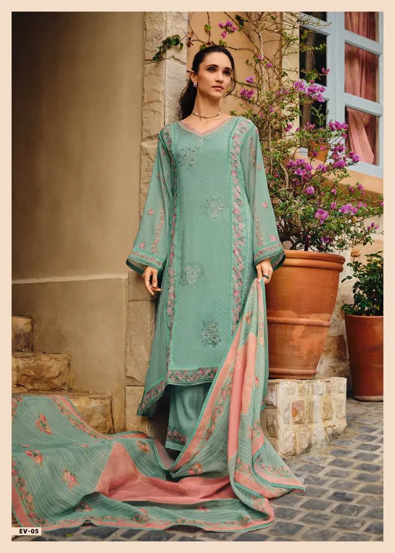 Eliyaana By Varsha Viscose Organza Embroidery Salwar Suits Wholesale Online